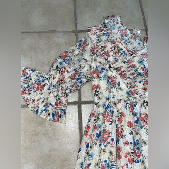 Just Me Floral prairie boho peasant cottagecore Hana Tier Dress small - Picture 5 of 14